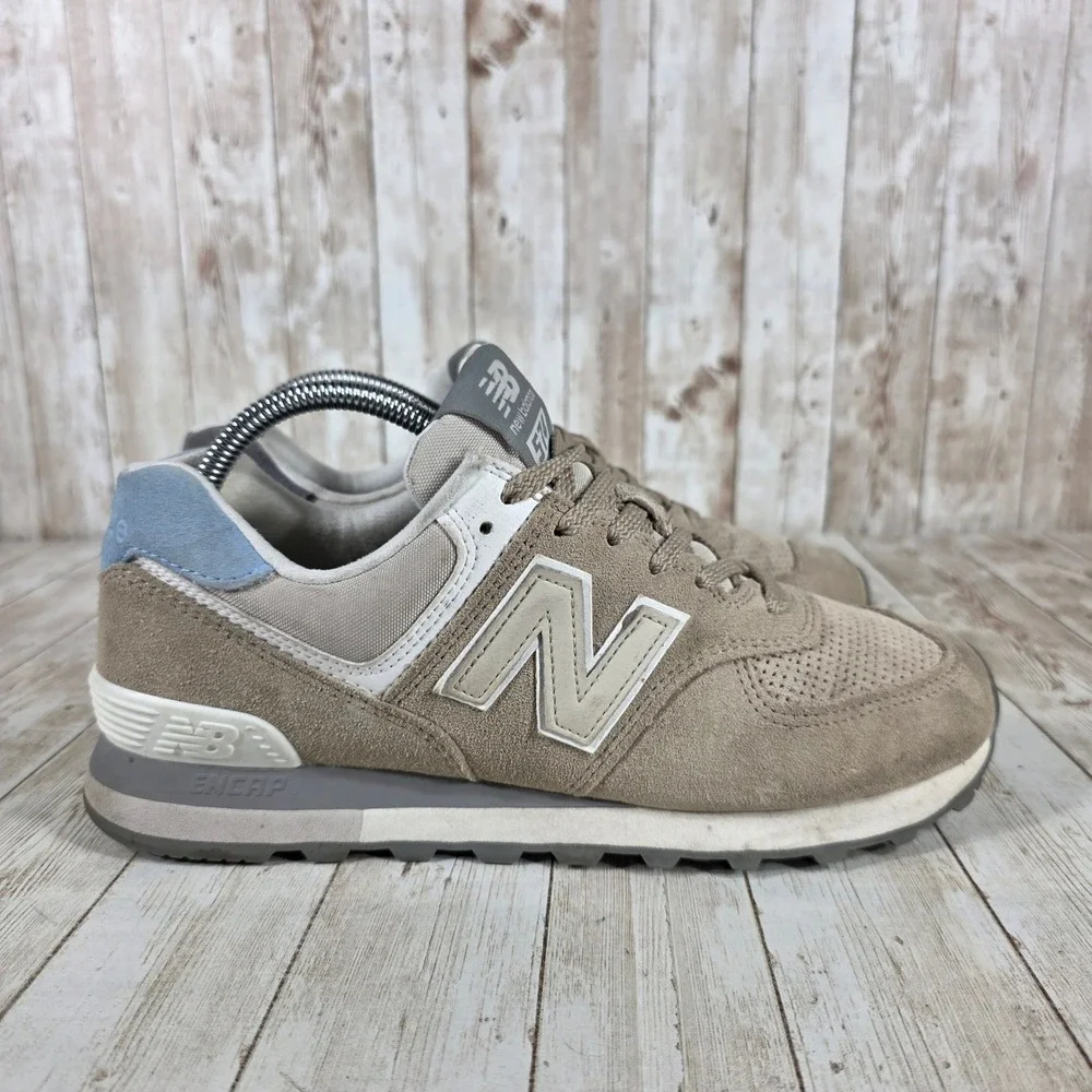 New‎ Balance 574 Classic Suede Sneakers Comfort Walking Shoes Size 8